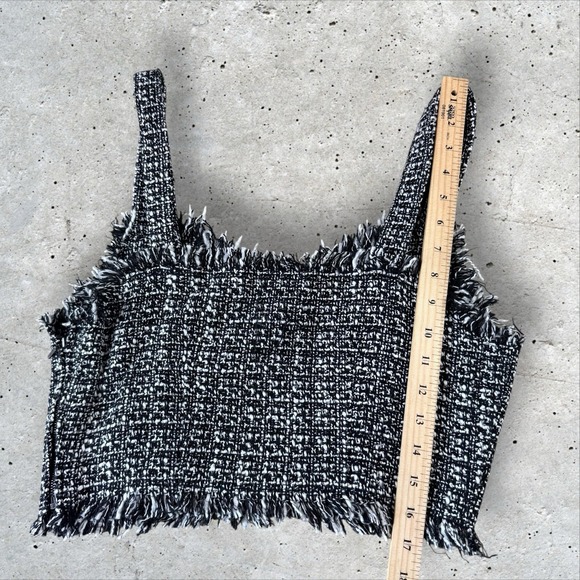 Anthropologie x Mare‎ Mare Tweed Tank Top Vest Blouse Black White Sz S - Picture 5 of 5